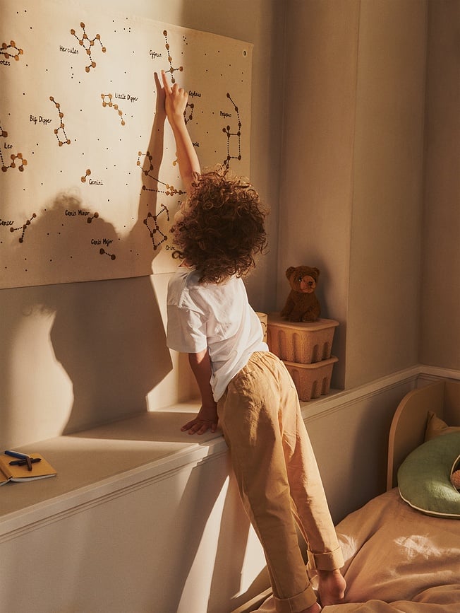 Mapa de pared Constellation, constelaciones, 70 x 100 cm, beige