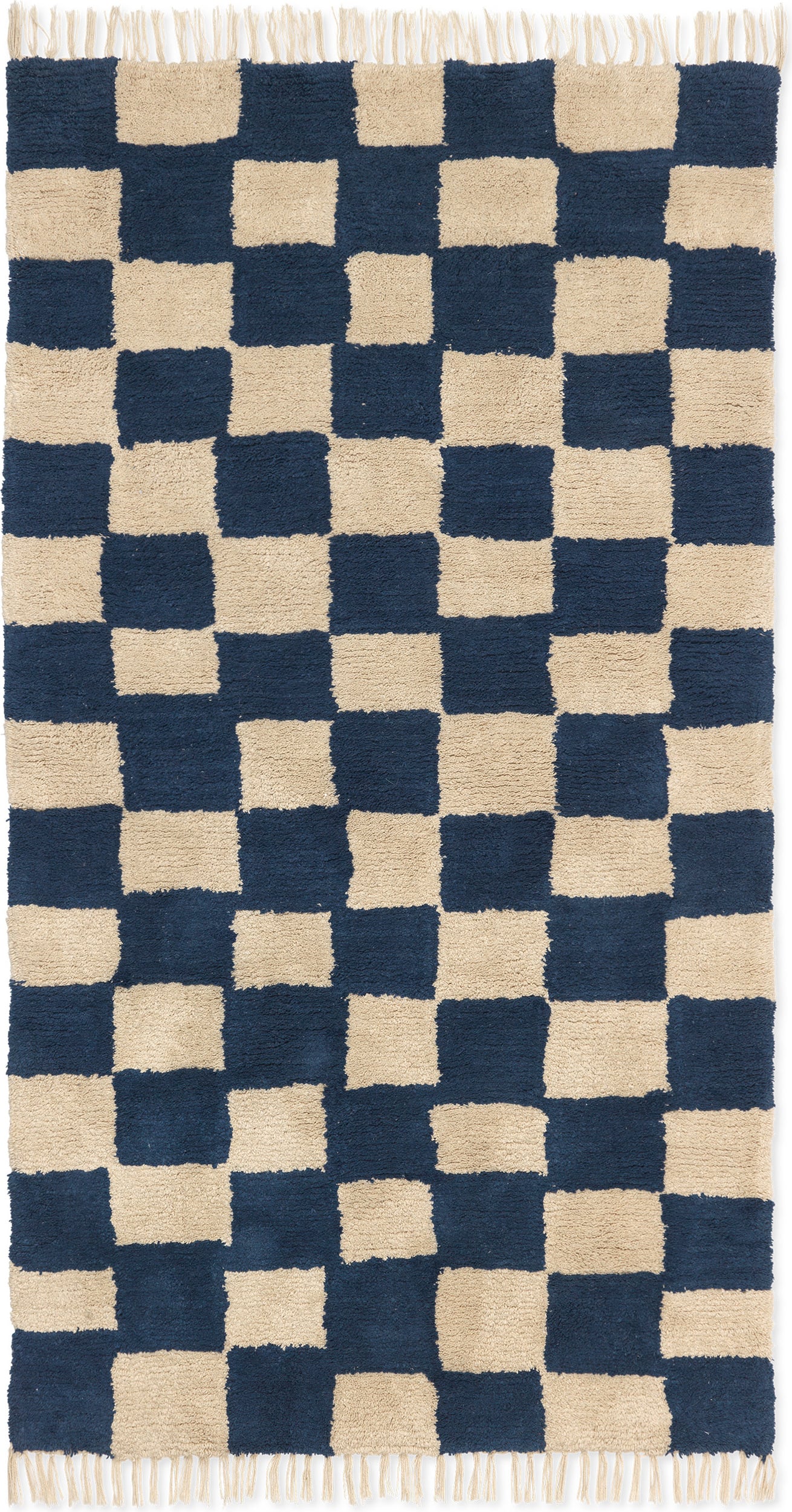 Mara Teppich 90 x 150 cm creme-blau