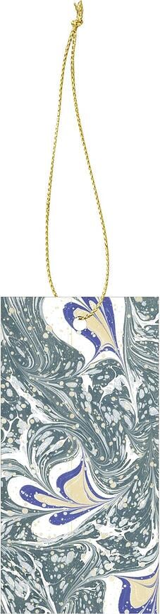 Marbling Presentetiketter, grå, 6 st