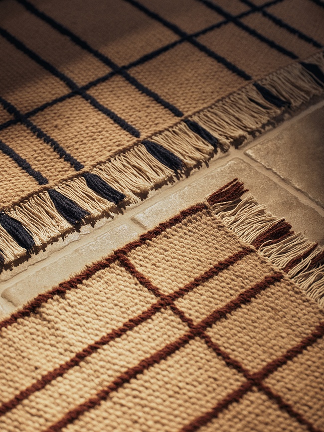 Matta Sen rutig 80 x 200 cm, beige-brun