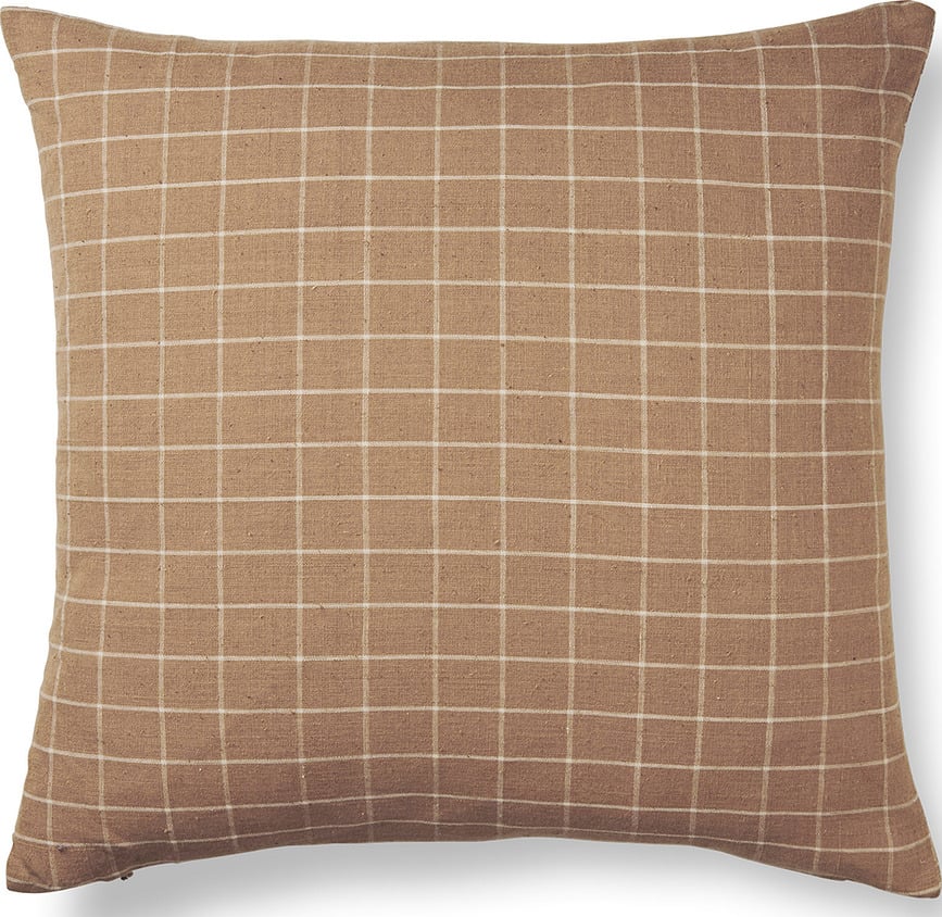 Μαξιλάρι, καφέ καρό, 50 x 50 cm