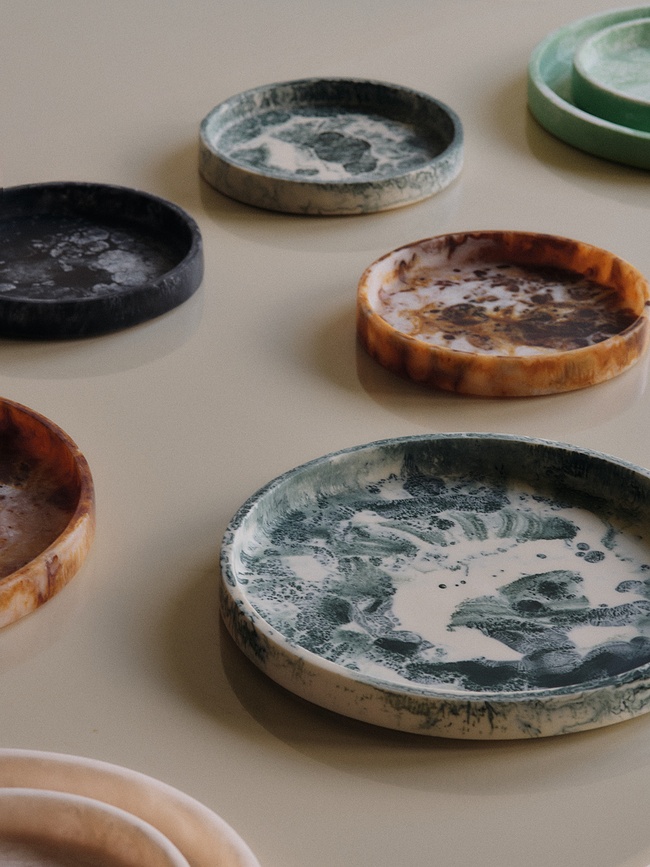 Mist Pladenj dekorativni okrogel, 20 cm, rjav