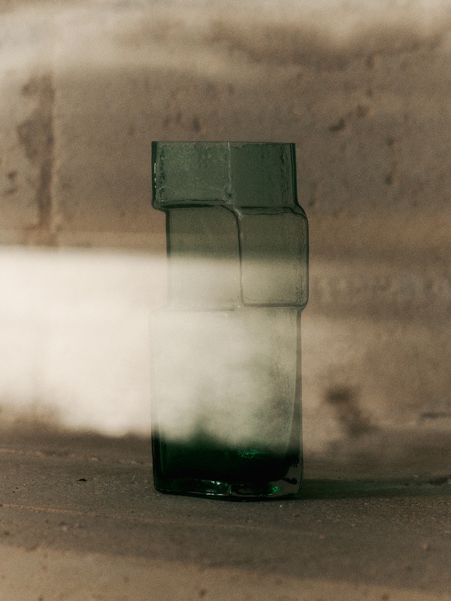 Muro Vase, 23 cm, ambré, en verre recyclé