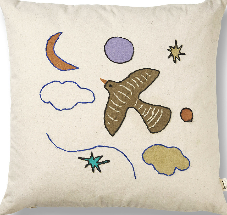Naive Bird Coussin décoratif, 40 x 40 cm
