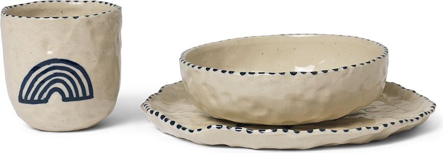 Naive Set de Vaisselle Enfant, bleu, Set 3 pièces