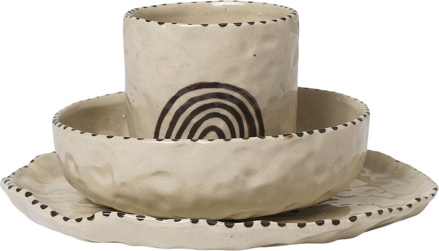 Naive Σετ Παιδικών Σκευών, κοκκινοκαφέ, 3 τμχ