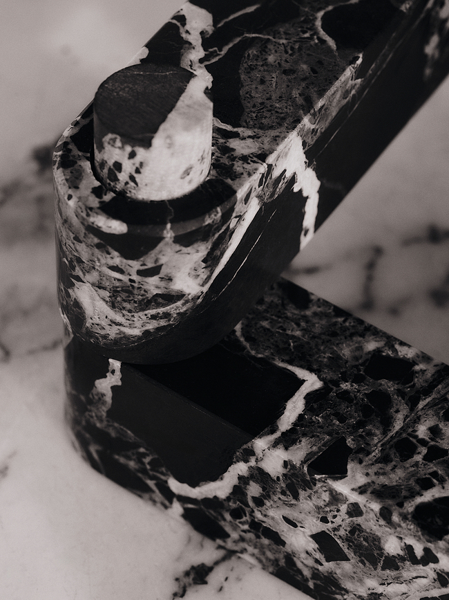 Newel Bougeoirs modulaires pour bougies classiques, marbre rouge, Set 4 pièces