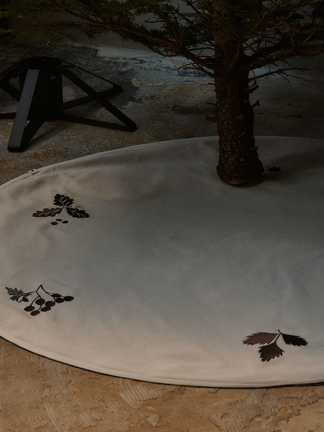 Oak Christmas Tree Cache-pied de Sapin de Noël carré, 120 x 120 cm, clair