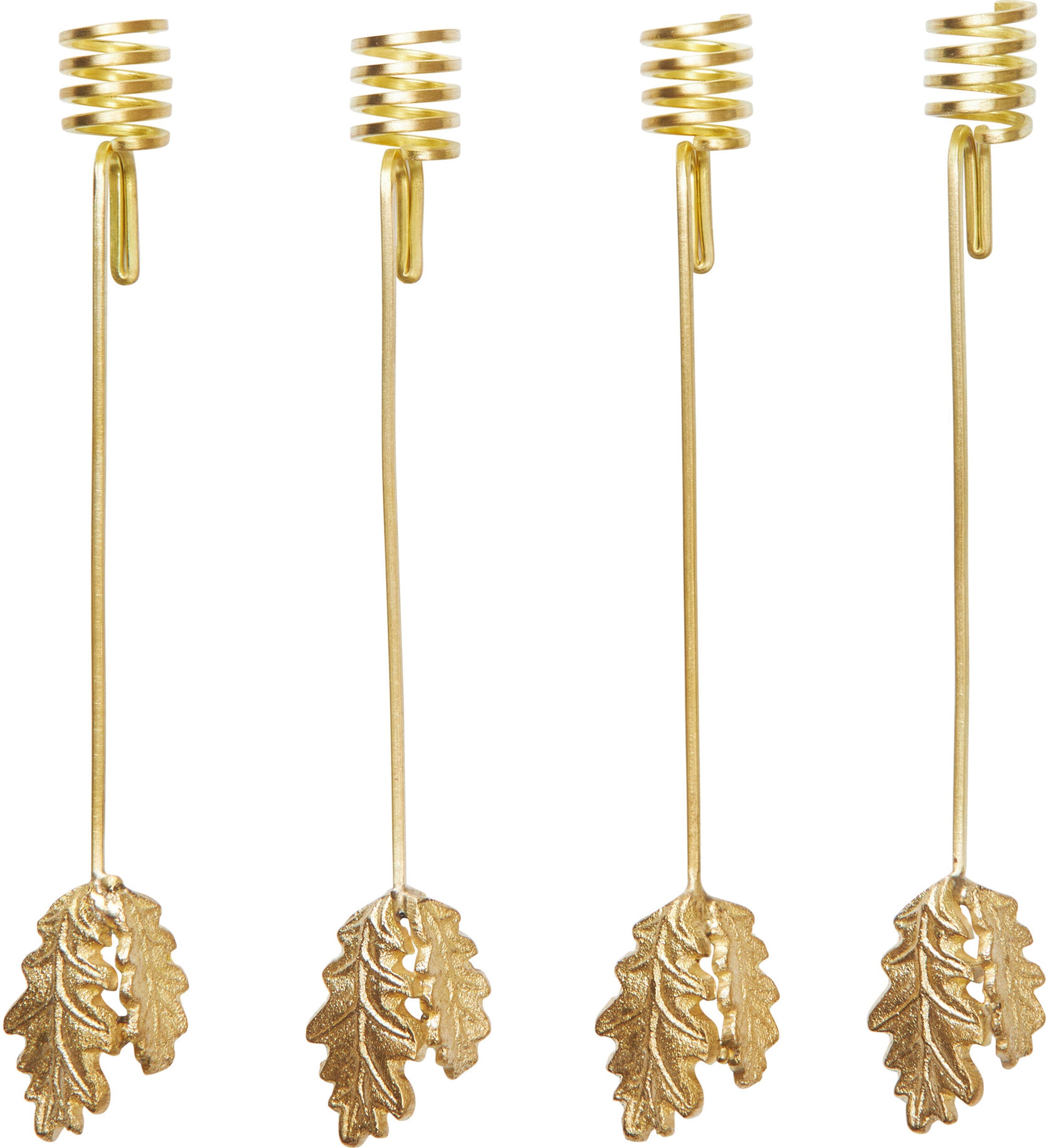 Oak Leaf Weihnachtsbaumkerzenhalter Messing, 4 St.