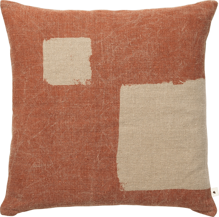 Oleo Coussin Décoratif, 50 x 50 cm, beige et rouge