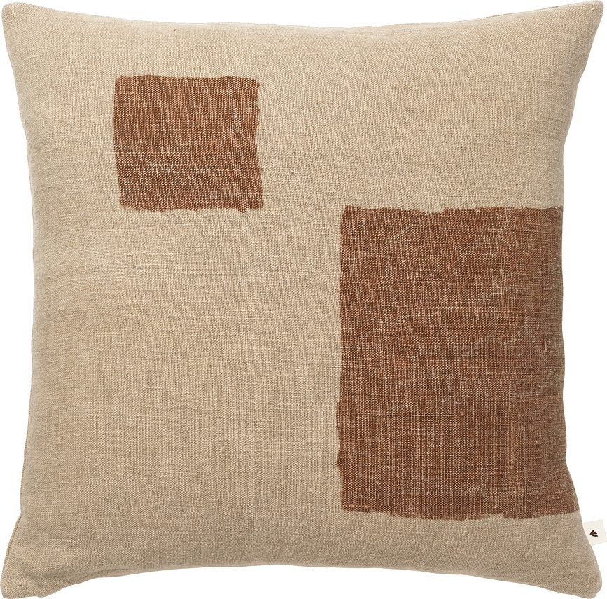 Oleo Housse de Coussin décorative, 50 x 50 cm, beige et marron