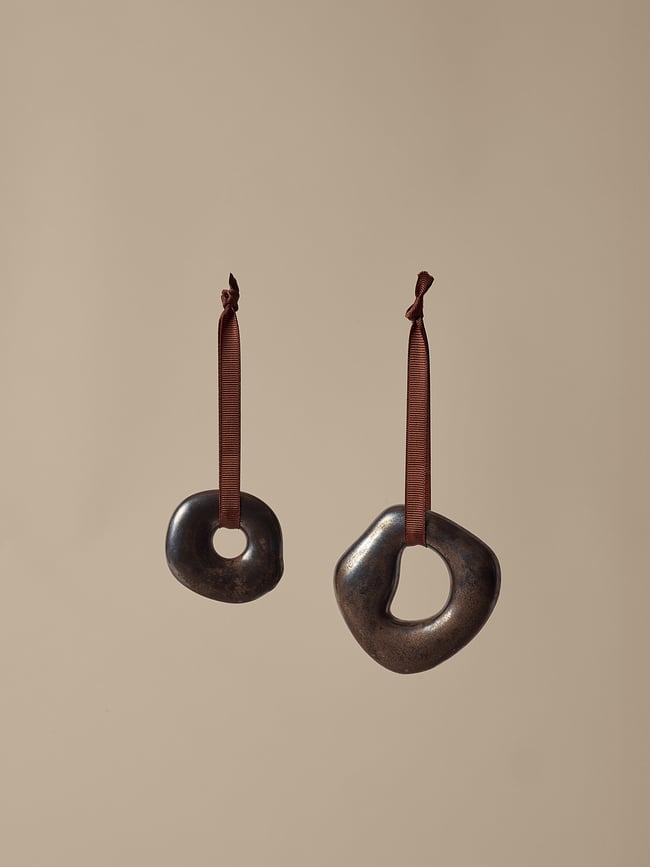 Orrith Ornements de Noël, argentés, Lot de 2