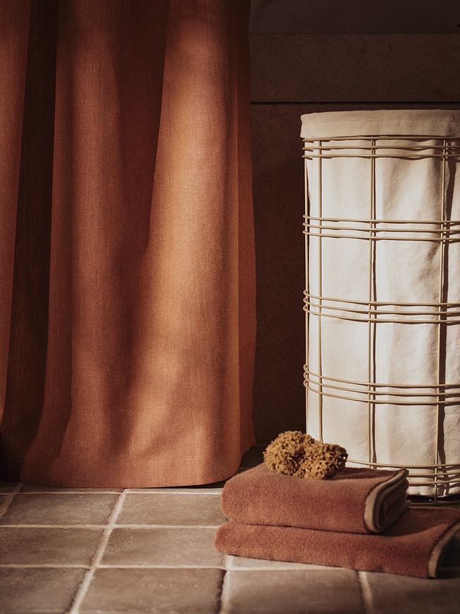 Panier à linge Fio haut, beige