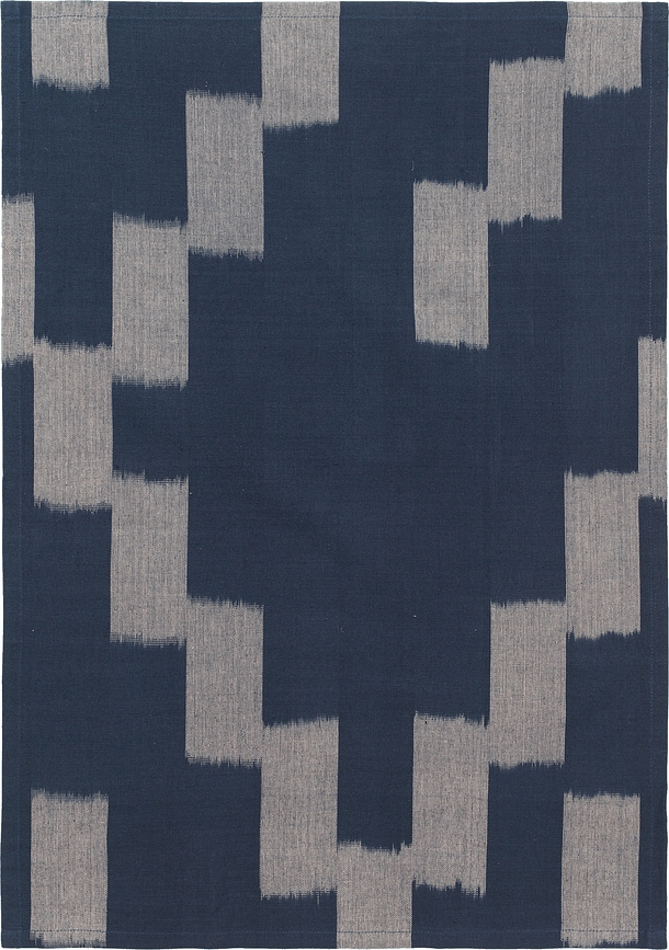Paño de Cocina Ikat, 50 x 70 cm, azul y gris