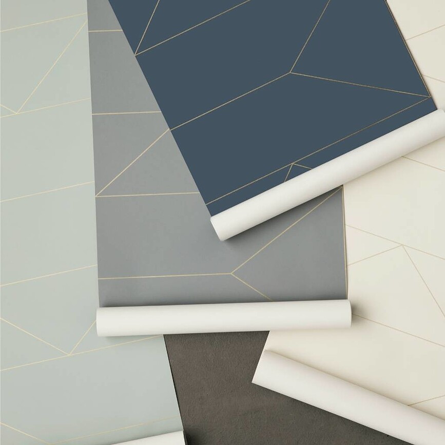 Papel Pintado Lines, azul marino