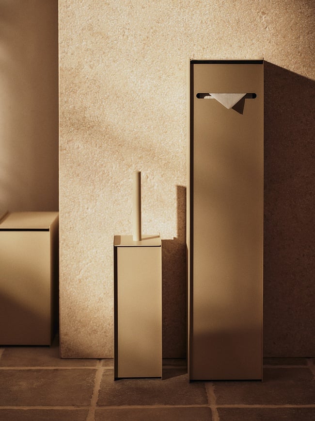 Cubo de basura Sama 25 cm beige