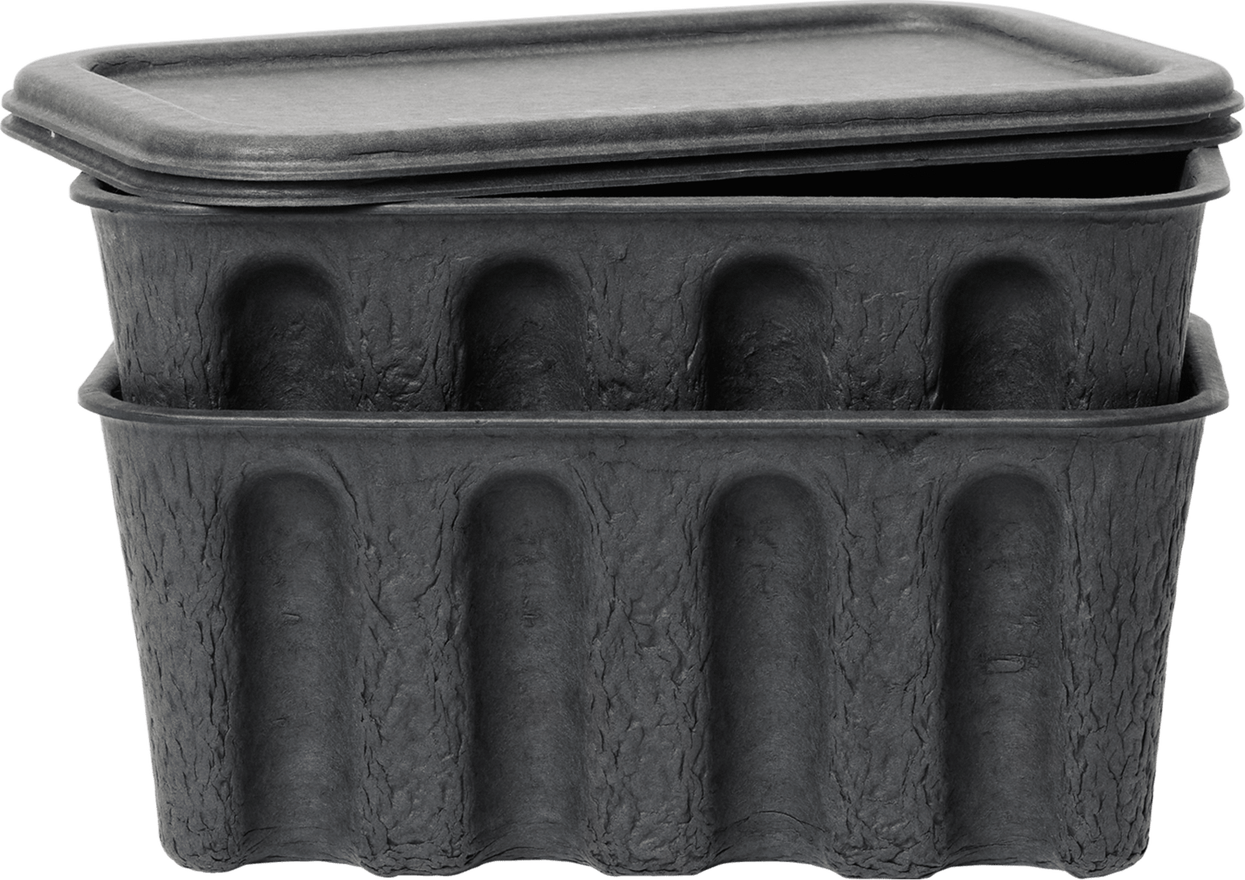 Paper Pulp Aufbewahrungsboxen, schwarz, 2 St.