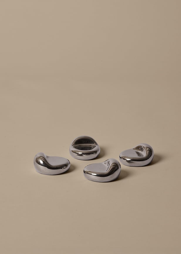 Patas para maceta Nube, plateadas, 4 unidades