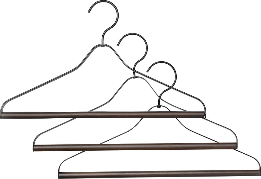 Perchas Ferm Living, negras, Pack de 3