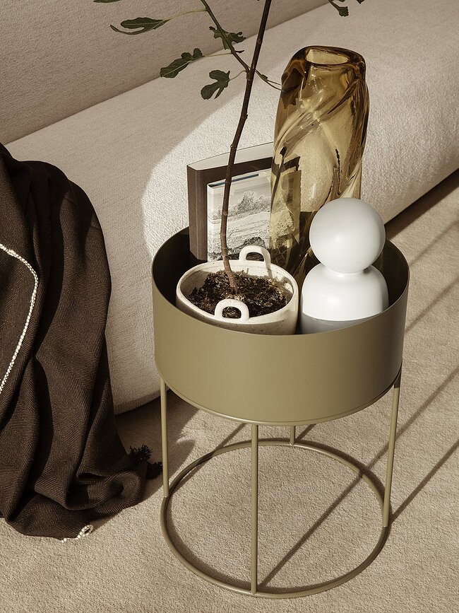 Plant Box Jardinière ronde, gris clair