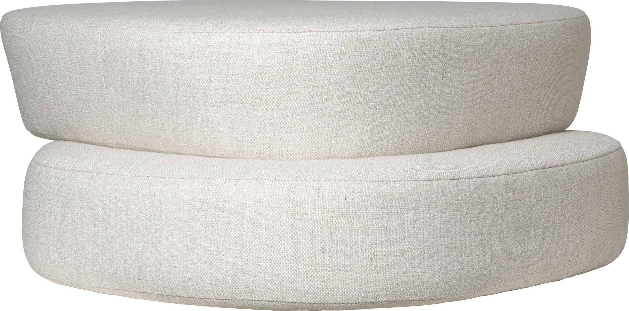 Plyo Ottoman Pouf 37 x 93 cm, gebrochenes Weiß