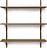 Półka Sector potrójna 87 cm ciemny dąb z mosiężnym mocowaniem