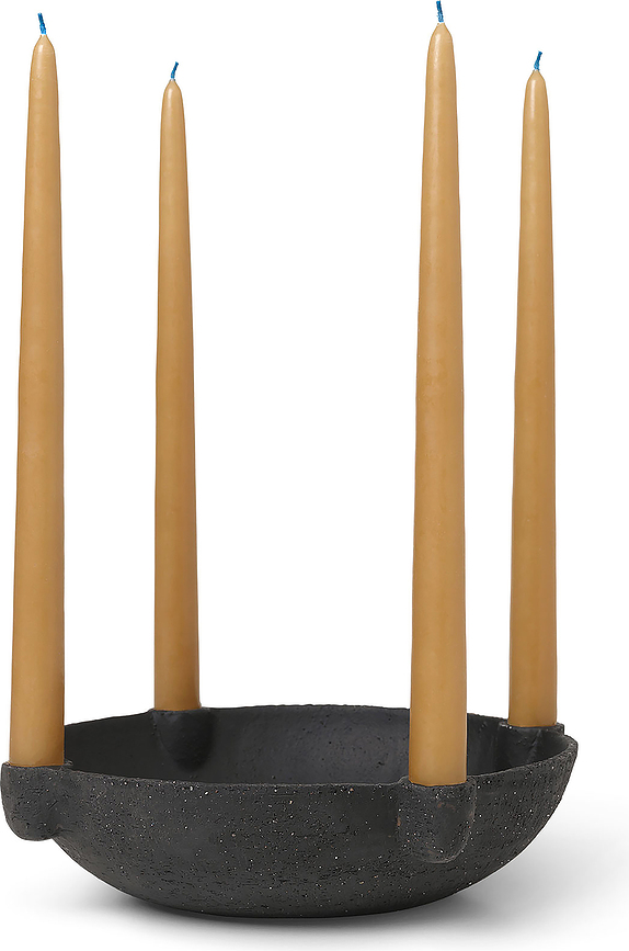 Portavelas cerámico Ferm Living, 27 cm, beige