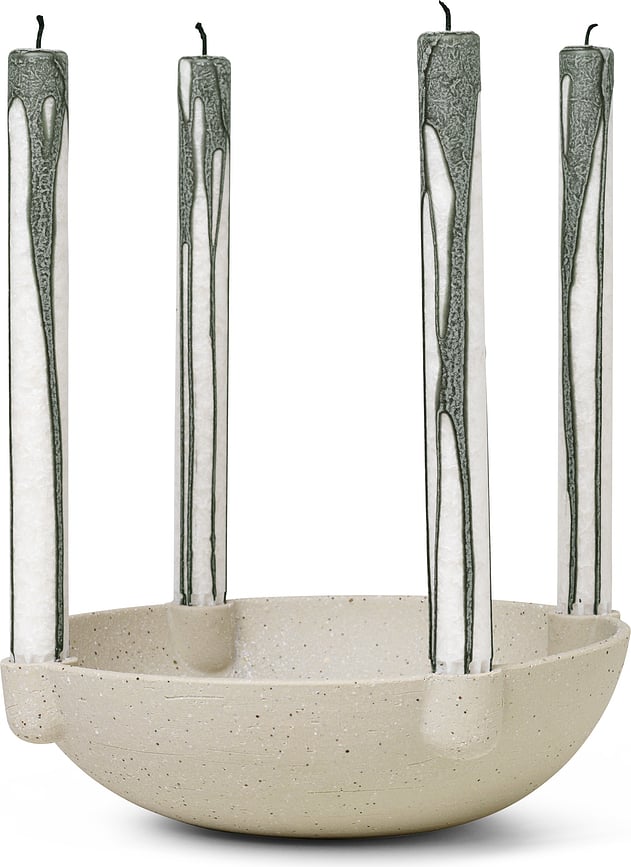 Portavelas cerámico Ferm Living, 27 cm, beige