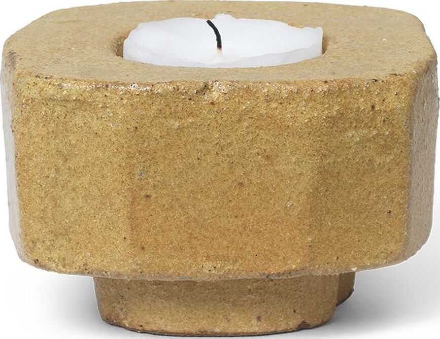 Portavelas de terracota Kurinu, para vela clásica