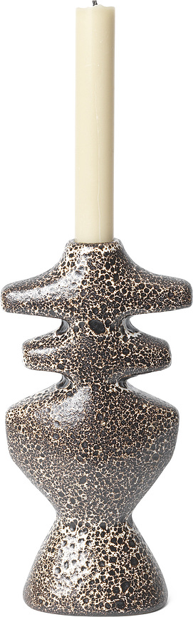 Portavelas para vela clásica Yara, 19,5 cm, marrón