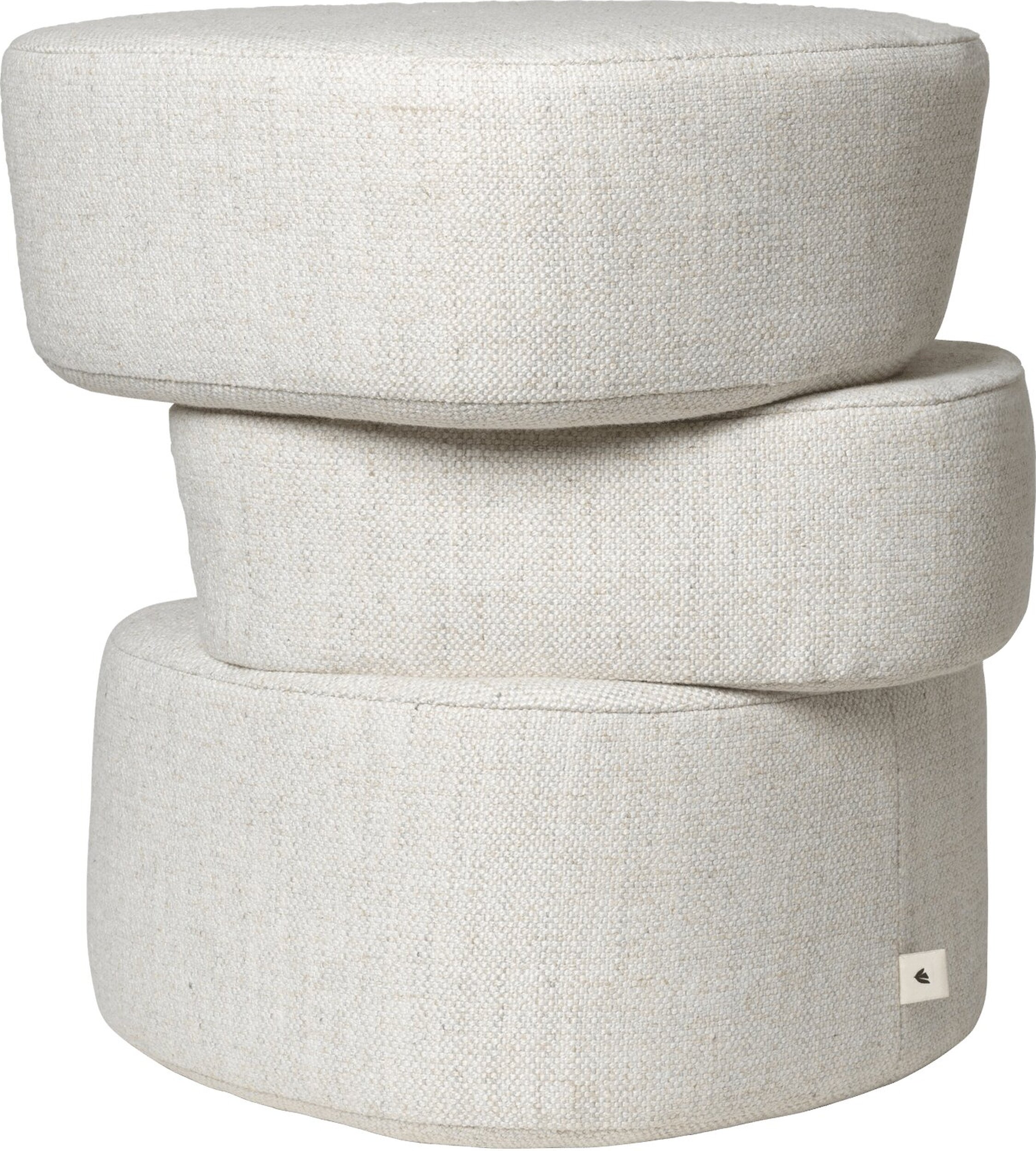 Pouf Plyo 43 x 46 cm, gebrochenes Weiß