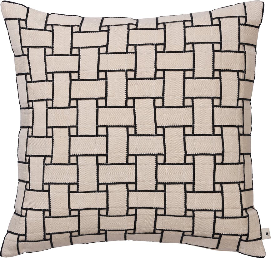 Prevleka za blazino Lattice 50 x 50 cm, kremno-črna