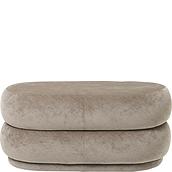 Puf Oval Faded Velvet beżowy