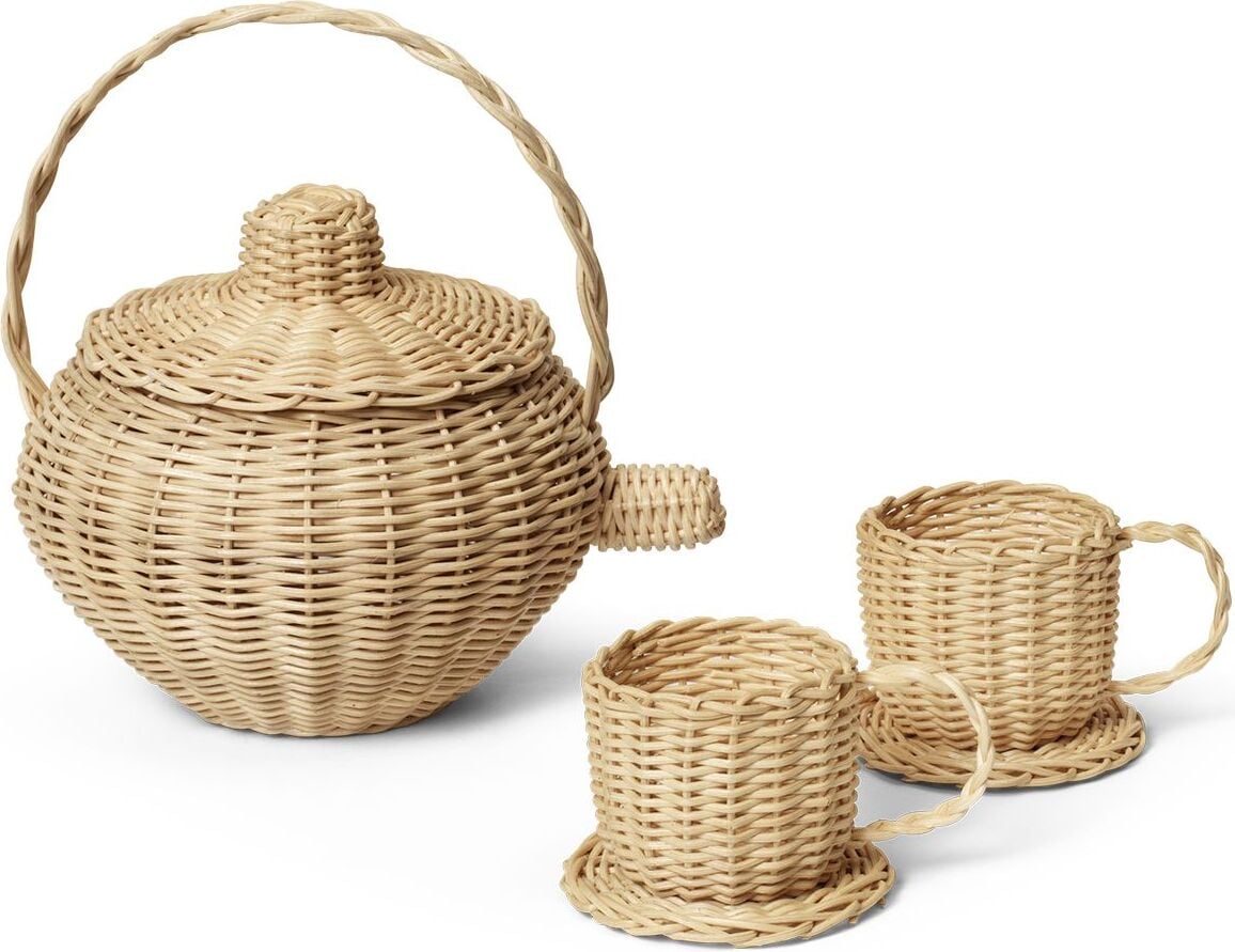 Rattan Spielzeug-Teeservice 3 El.