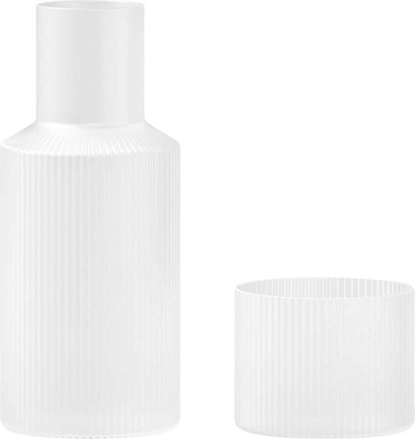 Ripple Carafe et Verre, en verre givré, Set 2 pièces