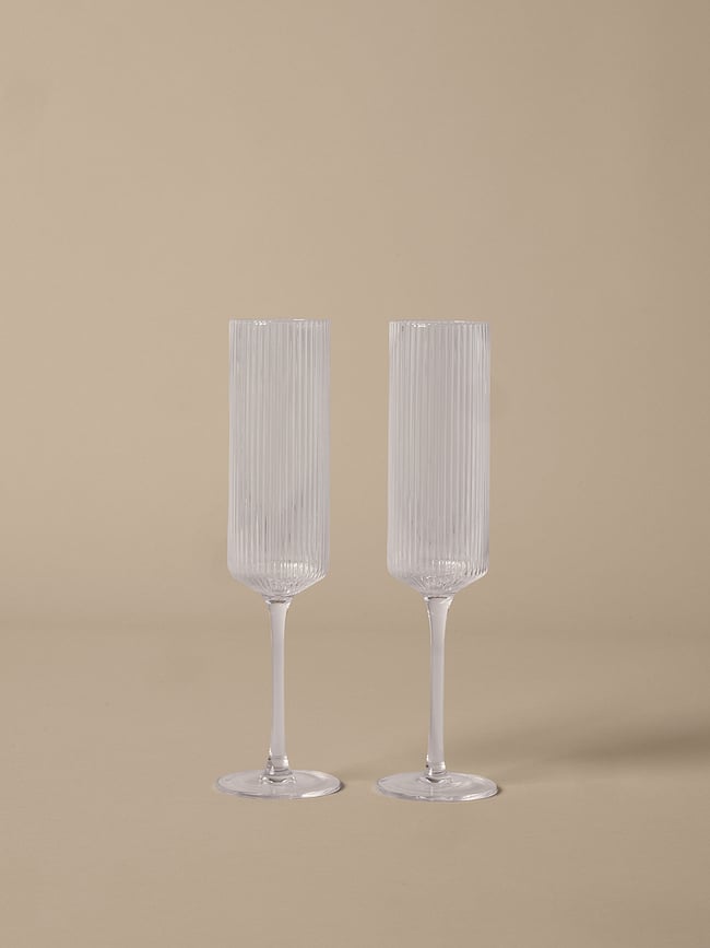 Ripple Flûtes à Champagne givrées, Lot de 2