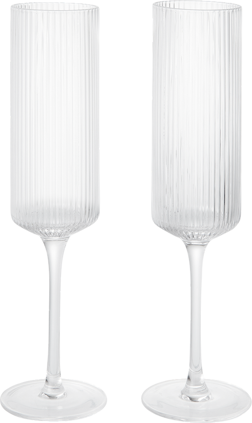 Ripple Flutes Čaše za šampanjac prozirne 2 kom.
