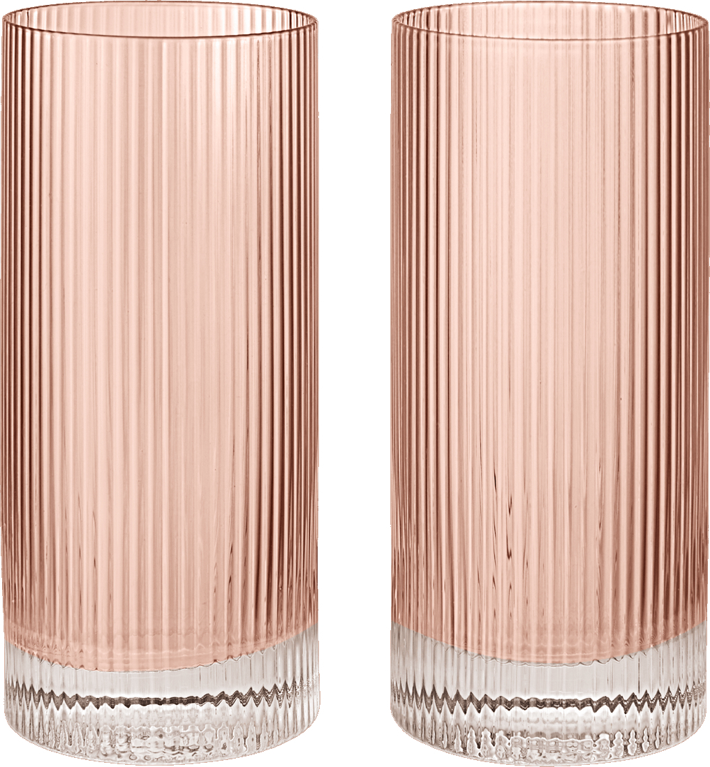 Ripple Gläser hoch 480 ml, rosa, 2 St.