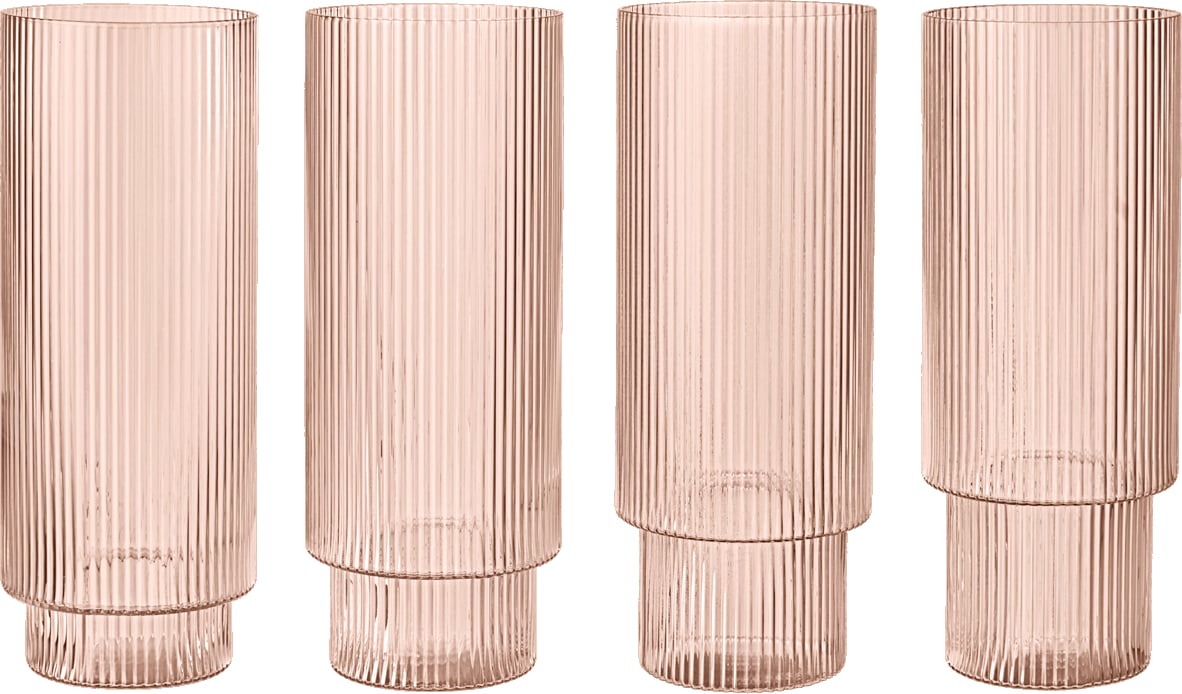 Ripple Gläser hoch rosa 4 St.