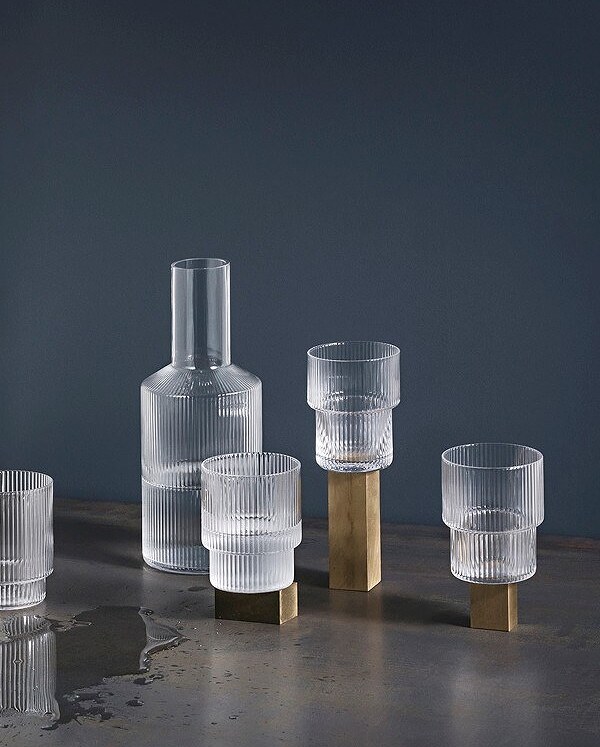Ripple Verres bas, transparents, Lot de 4