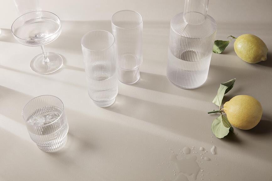 Ripple Verres bas, transparents, Lot de 4