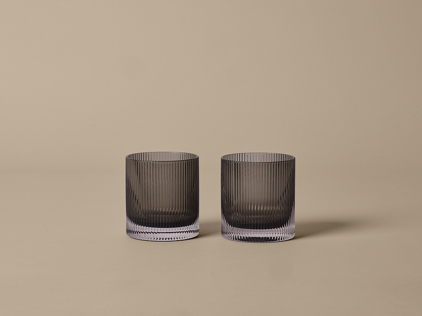 Ripple Tumbler Verres 250 ml, gris fumés, Lot de 2