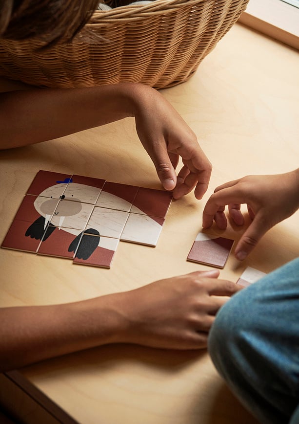 Rompecabezas reversible, con diseño de caballo y morsa