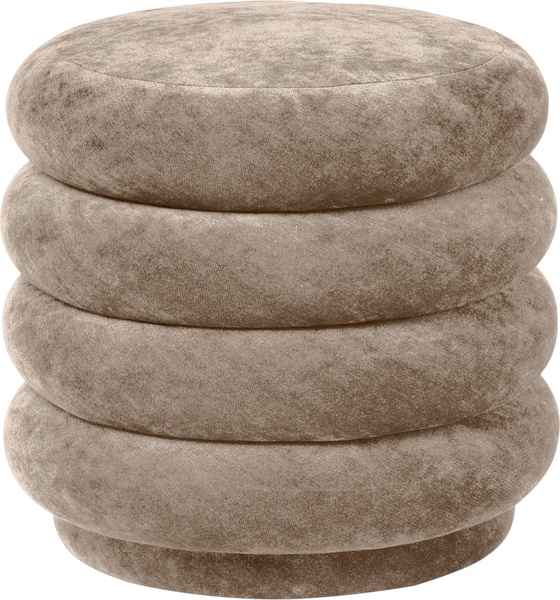 Round Velvet Pouf