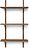 Sector Regal 54 cm dreifach dunkle Eiche mit Messing-Befestigung