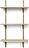 Sector Regal 54 cm dreifach Eiche hell mit schwarzer Messing-Befestigung