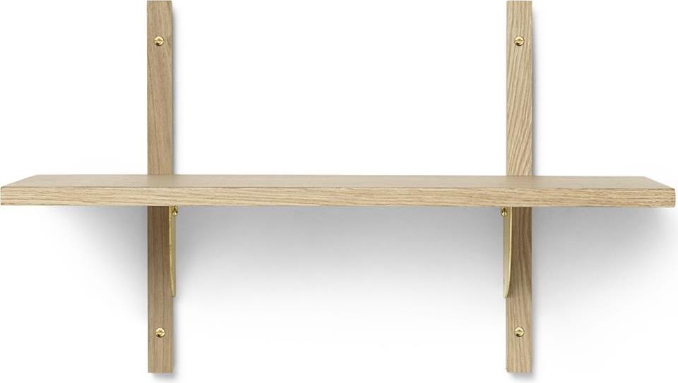 Sector Regal 54 cm einzeln Eiche hell mit Messing-Befestigung