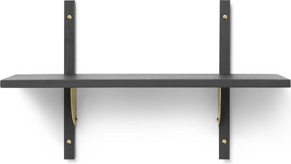 Sector Regal 54 cm einzeln Schwarzesche mit Messing-Befestigung