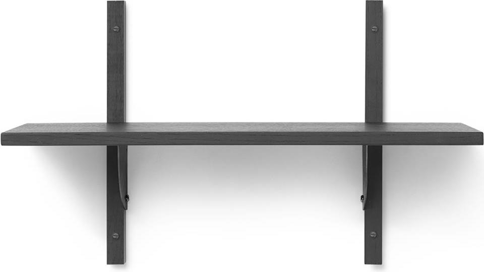 Sector Regal 54 cm einzeln Schwarzesche mit schwarzer Messing-Befestigung