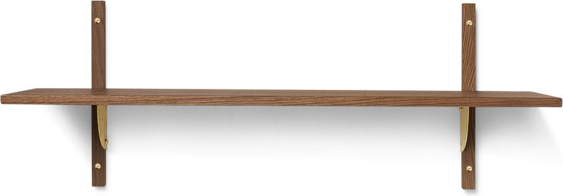 Sector Regal 87 cm einzeln dunkle Eiche mit Messing-Befestigung
